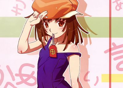 Bakemonogatari, Sengoku Nadeko, anime, school swimsuits, Monogatari series - random desktop wallpaper