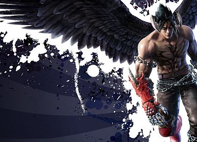 wings, Tekken, fighting, horns, graffiti, devil jin - random desktop wallpaper