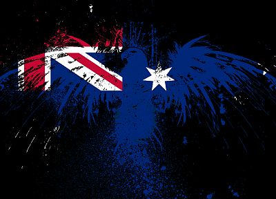 eagles, flags, Australia - random desktop wallpaper