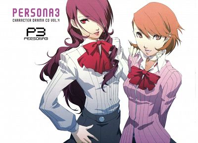 Persona series, Persona 3, simple background, Kirijo Mitsuru, Takeba Yukari - desktop wallpaper