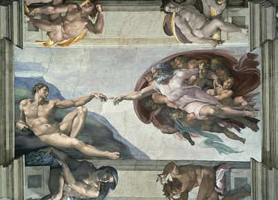 artwork, The Creation of Adam, Sistine Chapel - duplicate desktop wallpaper