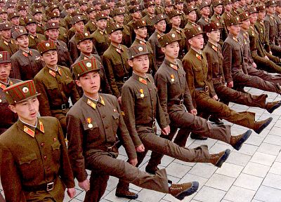 soldiers, North Korea, parade - random desktop wallpaper