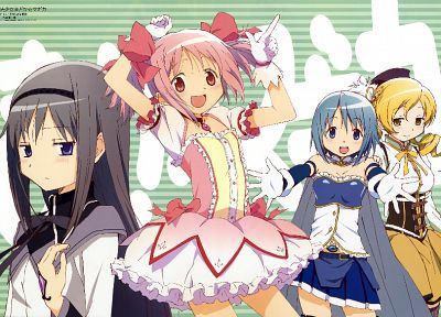 Mahou Shoujo Madoka Magica, Miki Sayaka, Tomoe Mami, Kaname Madoka, anime, Akemi Homura, anime girls - desktop wallpaper