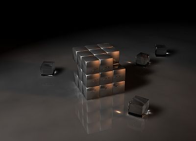 3D view, cubes - duplicate desktop wallpaper