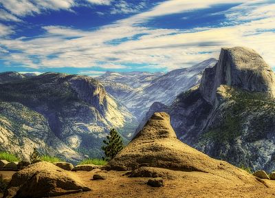 mountains, clouds, landscapes, nature, HDR photography - desktop wallpaper