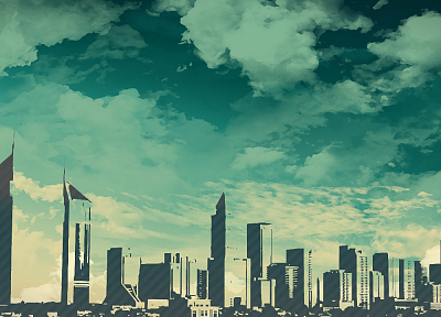 skylines, skyscrapers, skyscapes - duplicate desktop wallpaper