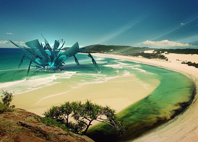 abstract, digital art, beaches - desktop wallpaper