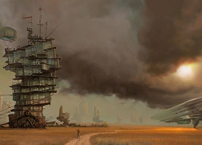 steampunk, vehicles, airship - duplicate desktop wallpaper