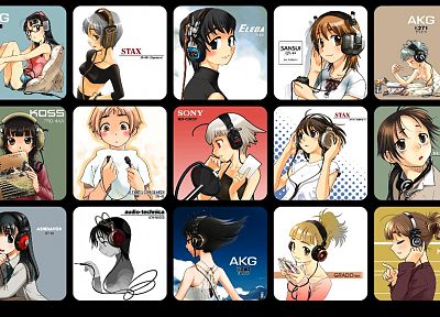 headphones, anime - random desktop wallpaper