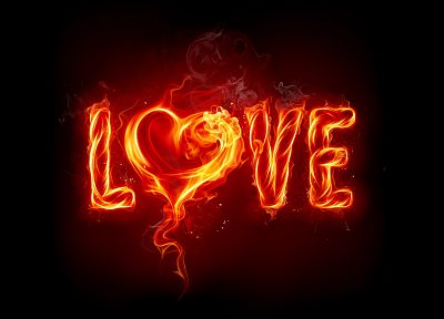 love, fire, Valentines Day, hearts, black background - related desktop wallpaper