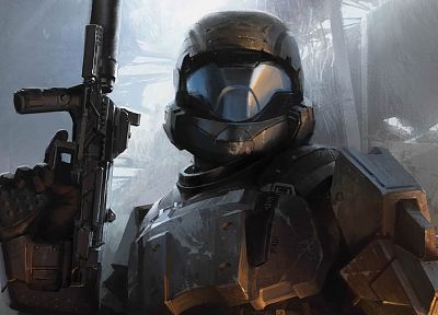 video games, Halo, weapons, armor - related desktop wallpaper