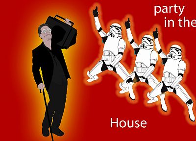 stormtroopers, Gregory House, Boombox, simple background, House M.D. - desktop wallpaper