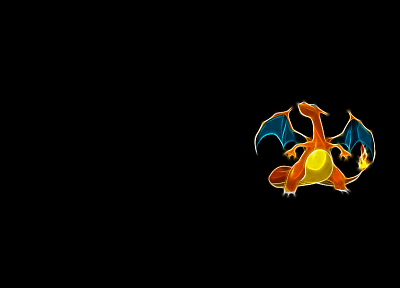 Pokemon, Charizard, simple background, black background - random desktop wallpaper