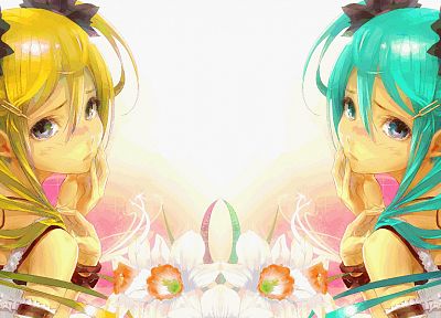 Vocaloid, Hatsune Miku, Kagamine Rin, anime girls, Akita Neru, Vocaloid Fanmade - duplicate desktop wallpaper