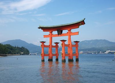 Japan, religion, shinto, torii, Itsukushima Shrine - desktop wallpaper