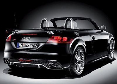 cars, Audi, black cars, German cars, rear angle view - duplicate desktop wallpaper
