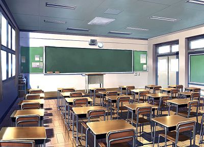 indoors, room, school, classroom, blackboards, chairs, desks, windows - related desktop wallpaper
