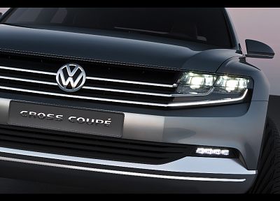 cross, cars, concept art, coupe, headlights, Volkswagen Cross Coupe Concept - random desktop wallpaper