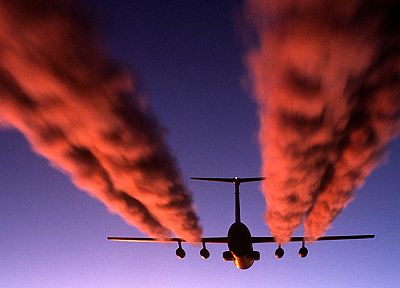 aircraft, smoke, contrails - random desktop wallpaper