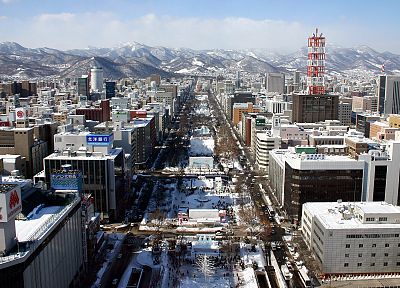 Japan, winter, Sapporo, Snow Festival, cities - duplicate desktop wallpaper