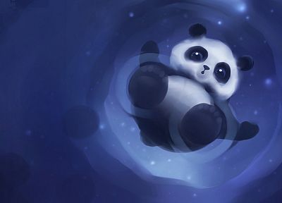 artistic, animals, DeviantART, panda bears, artwork, Apofiss - random desktop wallpaper