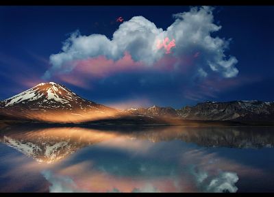 mountains, clouds, landscapes - duplicate desktop wallpaper