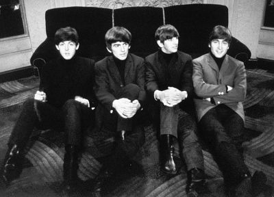 The Beatles, John Lennon, George Harrison, Ringo Starr, monochrome, Paul McCartney, greyscale - related desktop wallpaper