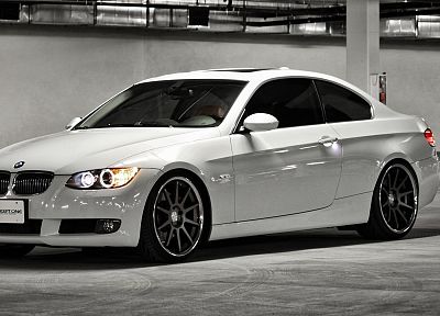 BMW, white, wheels, BMW 3 Series, LED - random desktop wallpaper