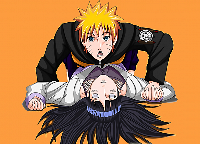 Naruto: Shippuden, Hyuuga Hinata, Uzumaki Naruto, simple background - desktop wallpaper