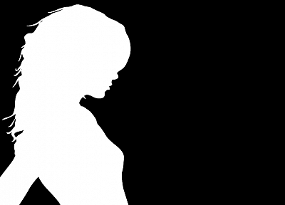 women, black and white, minimalistic, silhouettes - desktop wallpaper
