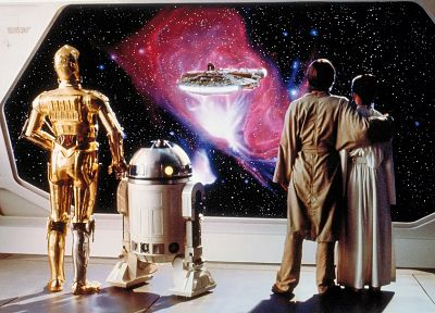 Star Wars, movies, C3PO, R2D2, Luke Skywalker, Carrie Fisher, Millennium Falcon, Leia Organa, science fiction, Mark Hamill, Star Wars: The Empire Strikes Back - related desktop wallpaper