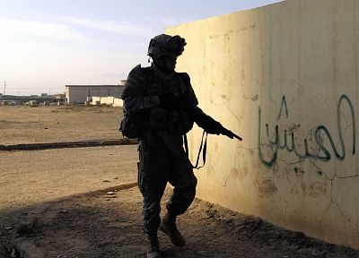 soldiers, war, weapons, Iraq - desktop wallpaper