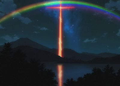 Neon Genesis Evangelion, rainbows - desktop wallpaper