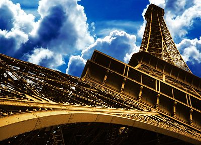 Eiffel Tower, clouds, skyscapes - random desktop wallpaper