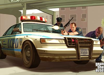 video games, Grand Theft Auto, police cars, Grand Theft Auto IV, GTA IV - random desktop wallpaper