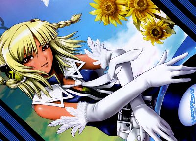 women, video games, anime, braids, sunflowers, Beatmania II DX - desktop wallpaper