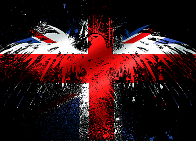 eagles, flags, United Kingdom - random desktop wallpaper