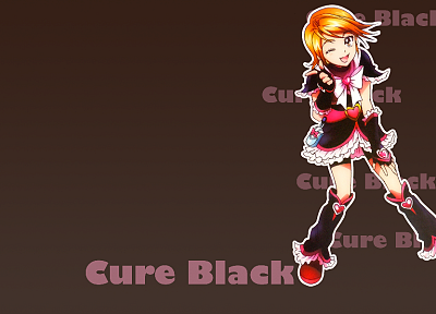 Pretty Cure, anime, simple background, Cure Black - related desktop wallpaper