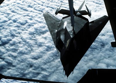 clouds, aircraft, Lockheed F-117 Nighthawk, refueling - related desktop wallpaper