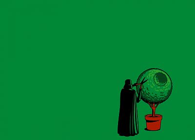 Darth Vader, funny, simple background, green background - related desktop wallpaper