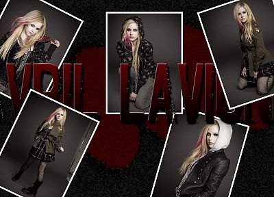 Avril Lavigne, singers - duplicate desktop wallpaper