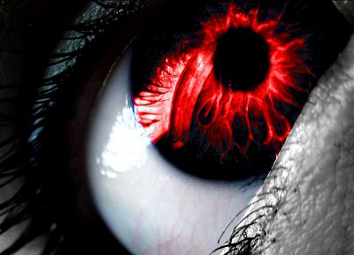 abstract, eyes, red, selective coloring - desktop wallpaper