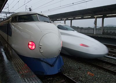 trains, railroad tracks, vehicles, Shinkansen - random desktop wallpaper