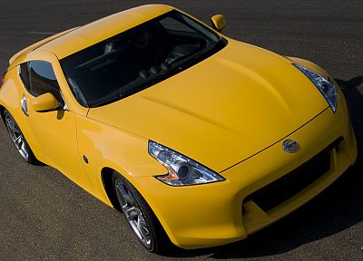cars, vehicles, Nissan 370Z, yellow cars - desktop wallpaper