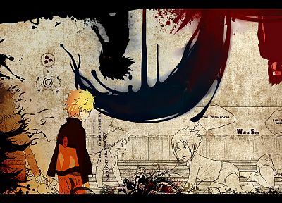 Uchiha Sasuke, Naruto: Shippuden, Uzumaki Naruto - duplicate desktop wallpaper
