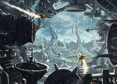 cityscapes, futuristic, fantasy art, science fiction - duplicate desktop wallpaper