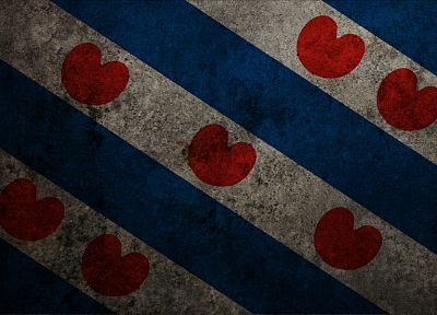 flags, hearts, Friesland - random desktop wallpaper