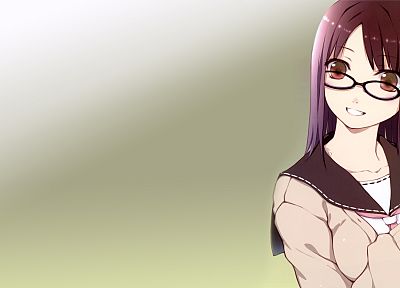 school uniforms, schoolgirls, tie, glasses, meganekko, anime girls - desktop wallpaper