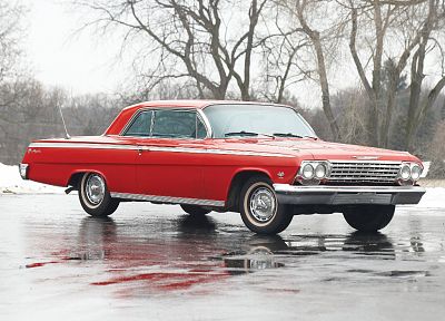 red cars, Chevrolet Impala - duplicate desktop wallpaper