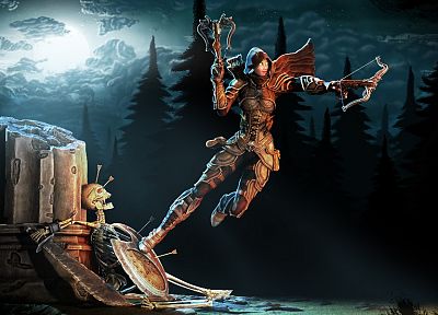 video games, fantasy art, Demon Hunter, artwork, Diablo III, crossbows - desktop wallpaper
